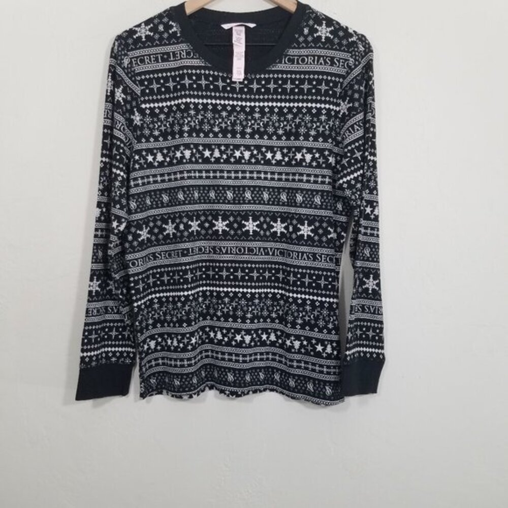 Victoria's Secret Sleep Pajama Top Long Sleeve Cotton Stretchy Size XL